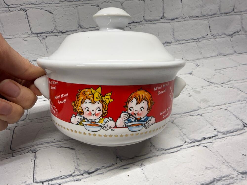 Vintage Campbells 1998 Soup Covered Ceramic Bowl